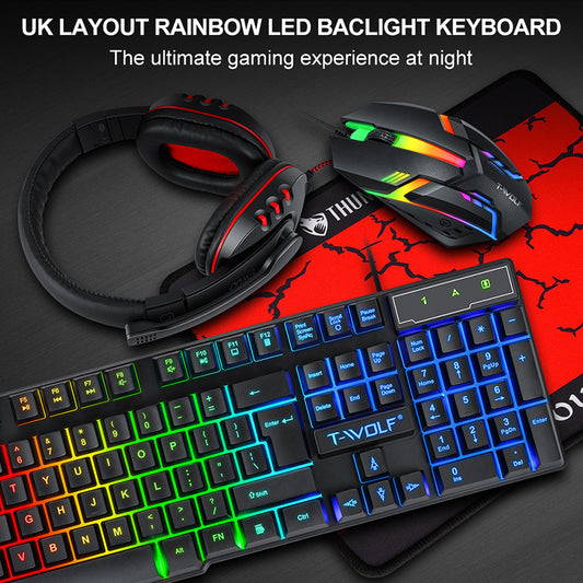 Thunder Wolf Keyboard Mouse Suit Game Luminous Game Office Home